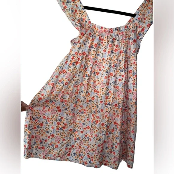 Wild Fable Floral Yellow Short Sleeve Off the Shoulder Dress Womens XS - Picture 4 of 6